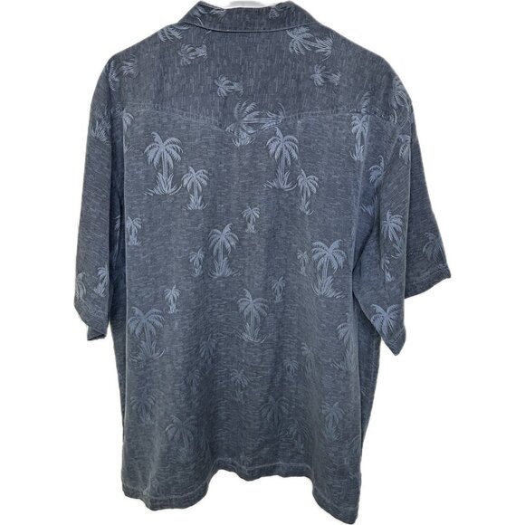Tommy Bahama Men’s 100% Silk Hawaiian Palms Button Down Shirt Blue Large - Picture 4 of 7